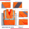 Orange Hi Vis Reflective Safety Waistcoat Vests Pockets High Reflective Warning Gear Stripes Jacket Vest Outdoor